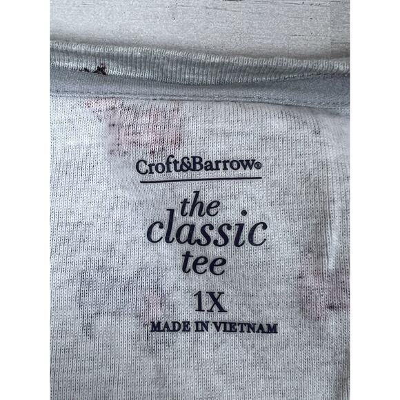 Croft & Barrow Classic Tee Gray Scottish Terriers Women's 1X V Neck - Picture 4 of 8